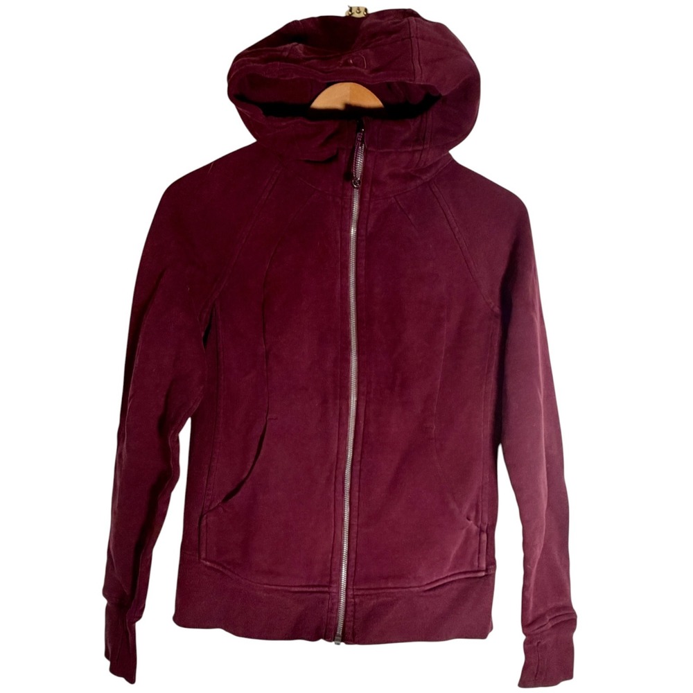 Lululemon Women's Scuba Full Zip Hoodie‎ Sweatshirt Burgundy Red Size 4